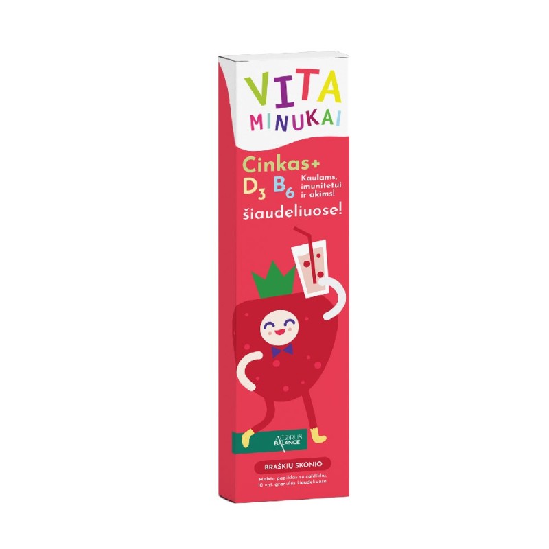 Little Vitamins, vitamins with zinc, strawberry flavour, Acorus Balance, 10 pcs