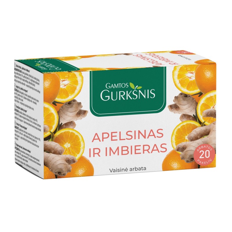Orange and ginger fruit tea, Gamtos Gurkšnis, 20 tea bags