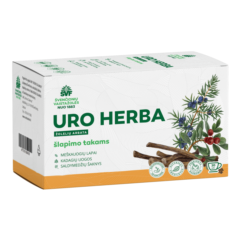 Uro herba, herbal tea for the urinary system, Švenčionių vaistažolės, 20 tea bags