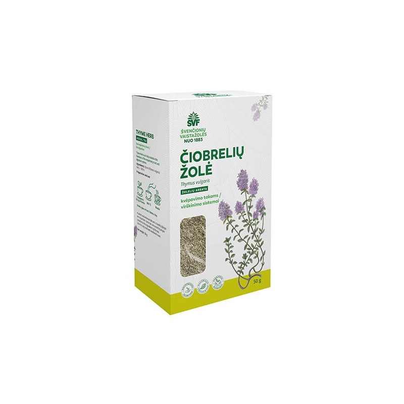 Thyme herb, herbal tea for the respiratory tract / digestive system, Švenčionių vaistažolės, 50 g