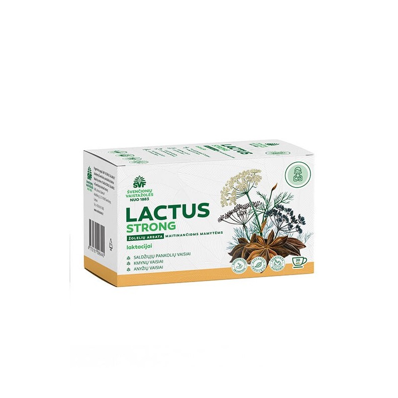 Lactus strong, žolelių arbata, maitinančioms mamytėms, Švenčionių vaistažolės, 20 pak.