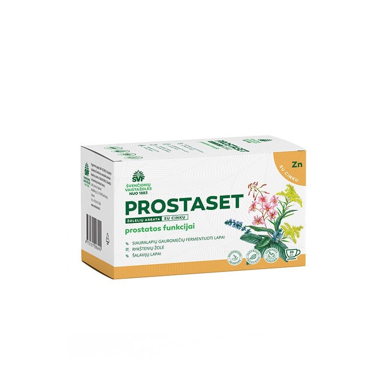 Prostaset herbal tea with zinc for prostate function, Švenčionių vaistažolės, 20 tea bags