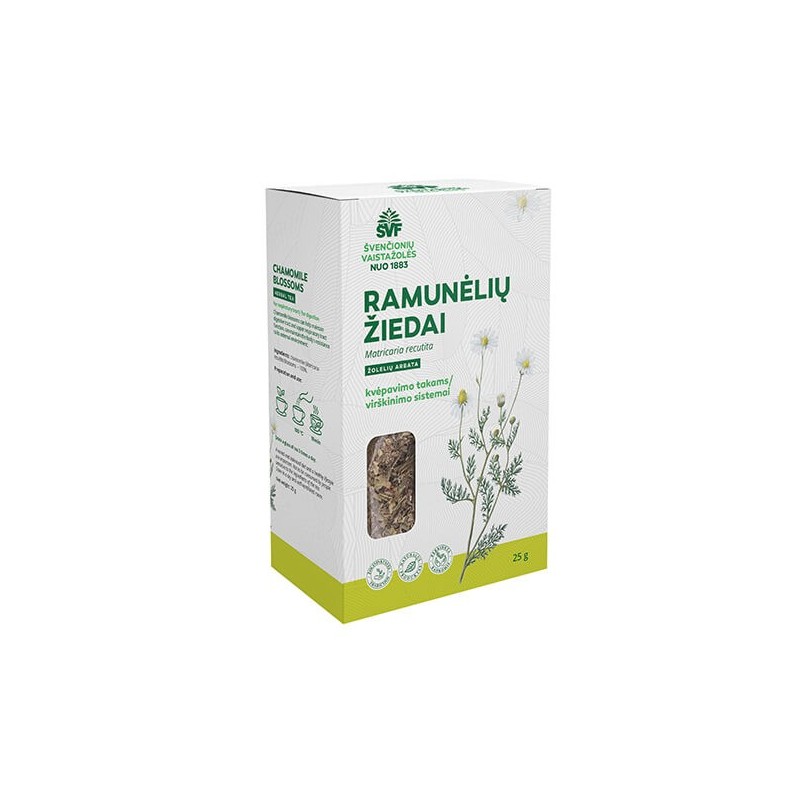 Chamomile flowers, herbal tea for the respiratory tract / digestive system, Švenčionių vaistažolės, 25 g