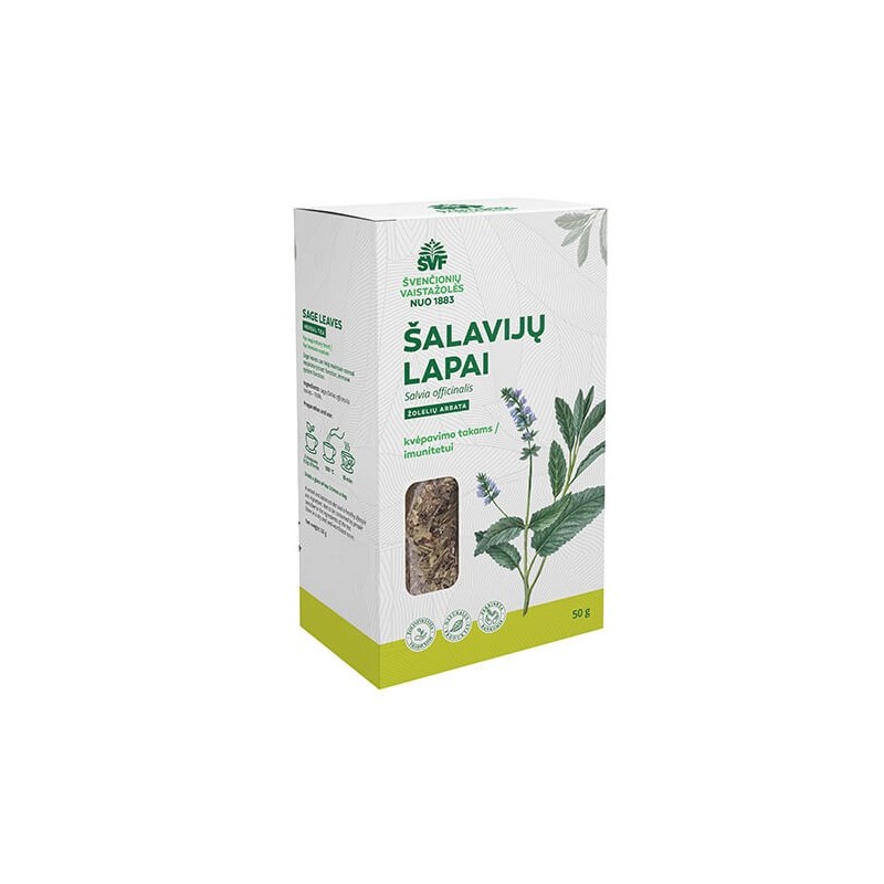 Sage leaves, herbal tea for the respiratory tract and immunity, Švenčionių vaistažolės, 50 g