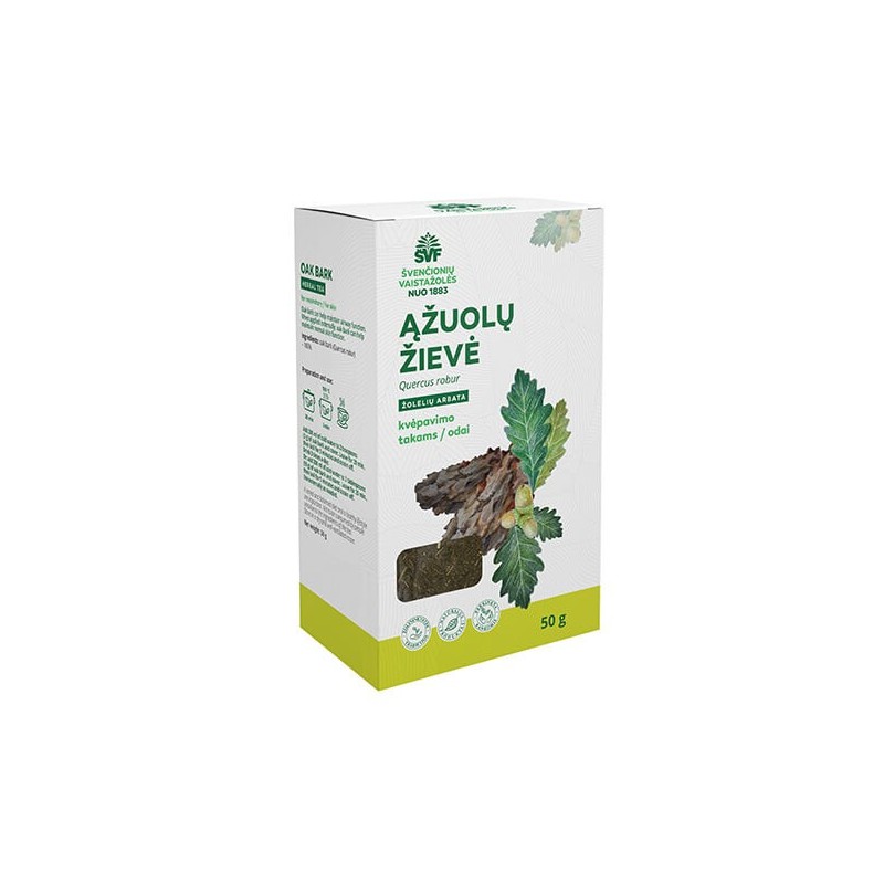 Ąžuolų žievė, žolelių arbata, kvėpavimo takams / odai , Švenčionių vaistažolės, 50 g