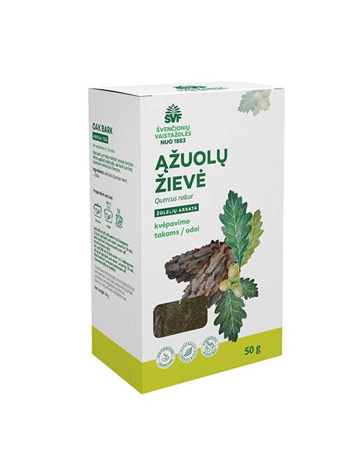 Ąžuolų žievė, žolelių arbata, kvėpavimo takams / odai , Švenčionių vaistažolės, 50 g