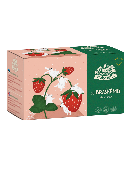 Vaisinė arbata su braškėmis vaikams, Žolynėlis, 20 pakelių