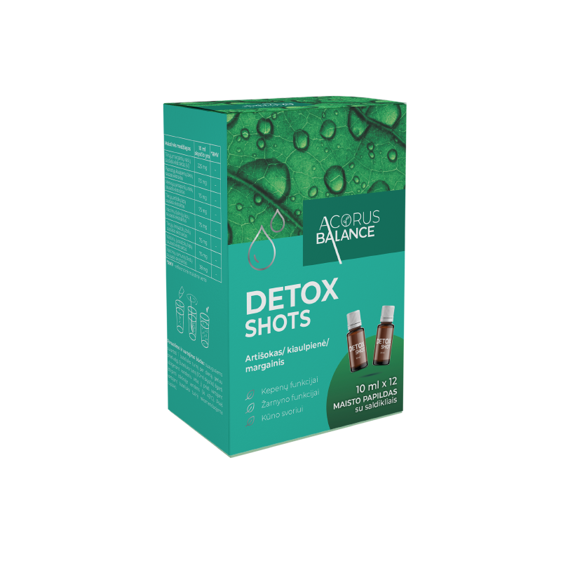 Detox shots for liver/bowel function, Acorus Balance, 12 pcs