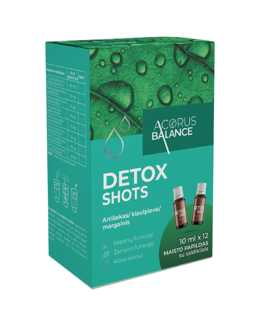 Detox shots, kepenų/žarnyno funkcijai, Acorus Balance, 12 vnt.