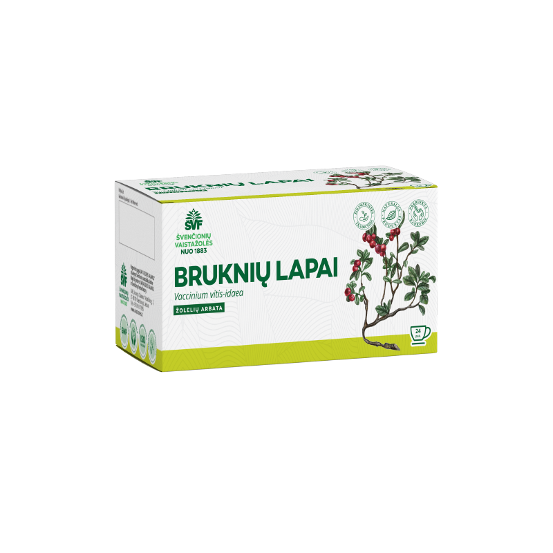 Lingonberry leaves, herbal tea, Švenčionių vaistažolės, 24 tea bags