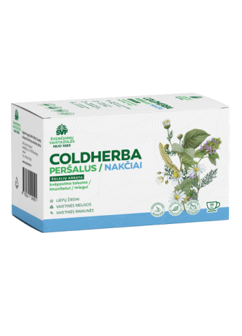 Coldherba nakčiai, žolelių arbata, kvėpavimo takams,imunitetui, miegui Švenčionių vaistažolės, 20 pak.