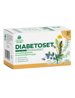 Diabetoset, herbal tea with zinc and chromium, Švenčionių vaistažolės, 20 tea bags