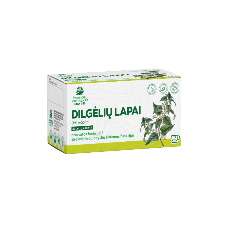 Dilgėlių lapai, žolelių arbata, prostatos / širdies ir kraujagyslių sistemos funkcijai, Švenčionių vaistažolės, 24 pak.