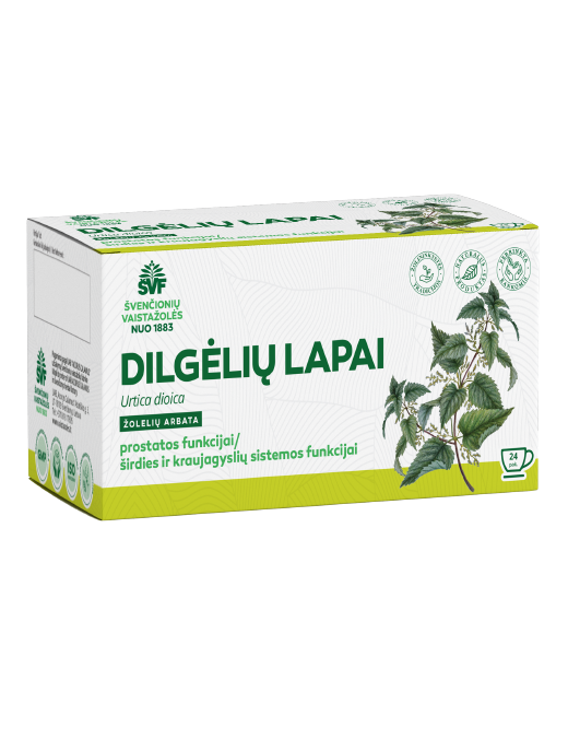 Dilgėlių lapai, žolelių arbata, prostatos / širdies ir kraujagyslių sistemos funkcijai, Švenčionių vaistažolės, 24 pak.