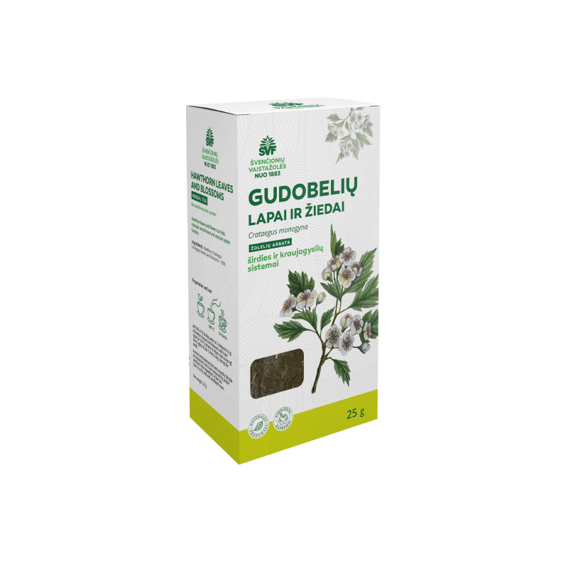 Hawthorn leaves and flowers, for the cardiovascular system, Švenčionių vaistažolės, 25 g