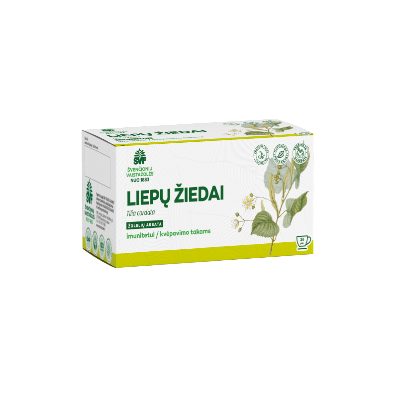 Lime flowers, herbal tea for immunity / the respiratory tract, Švenčionių vaistažolės, 24 tea bags