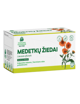 Calendula flowers, herbal tea for the respiratory tract / external skin damage, Švenčionių vaistažolės, 24 tea bags