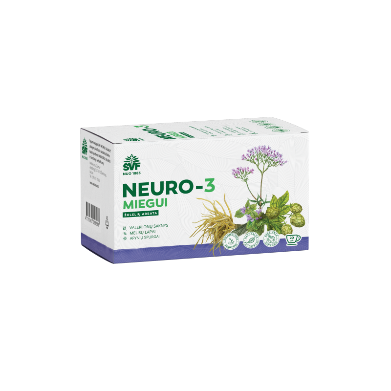 Neuro-3 for sleep, herbal tea, Švenčionių vaistažolės, 20 tea bags