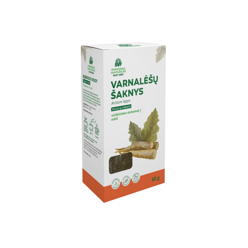 Varnalėšų šaknys, žolelių arbata, virškinimo sistemai, Švenčionių vaistažolės, 50 g