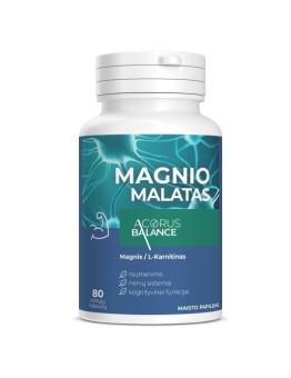 Magnesium malate for the nervous system and cognitive function, Acorus Balance, 80 capsules