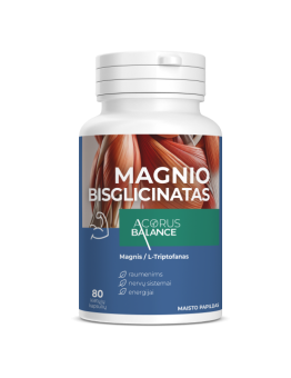 Magnesium bisglycinate for the nervous system and energy, Acorus Balance, 80 capsules