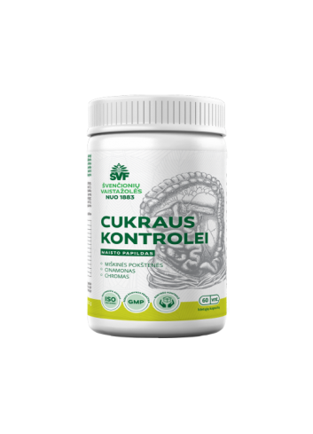 Cukraus kontrolei, maisto papildas kapsulėse, Švenčionių vaistažolės, 60 vnt.