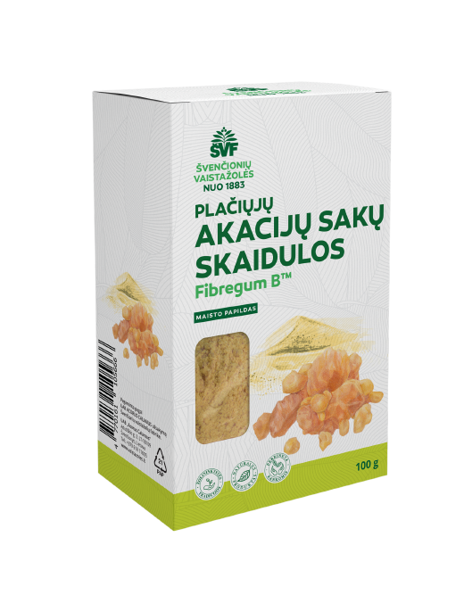 Plačiųjų akacijų sakų milteliai Fibregum B™, maisto papildas, Švenčionių vaistažolės, 100g