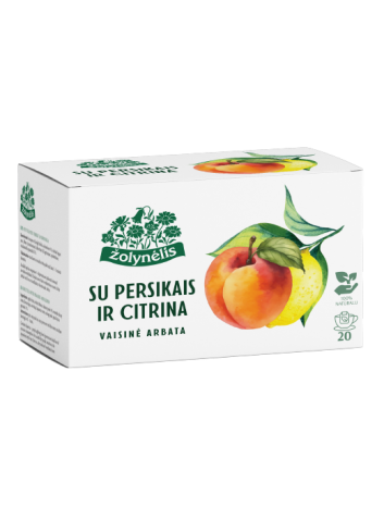 Vaisinė arbata su persikais ir citrina, Žolynėlis, 20 pakelių