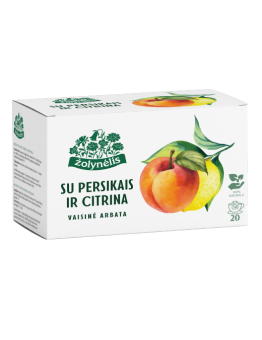 Fruit tea with peach and lemon, Žolynėlis, 20 tea bags