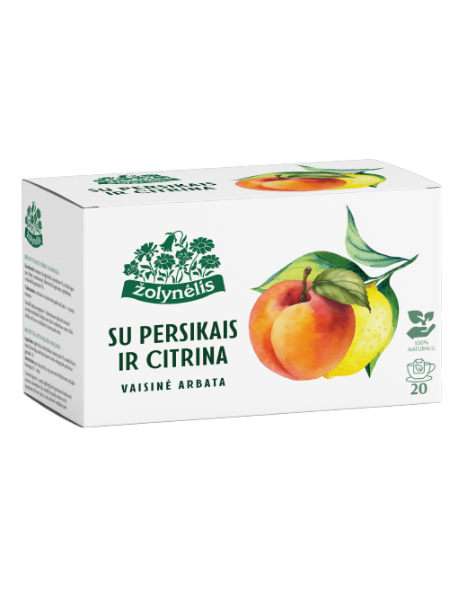 Vaisinė arbata su persikais ir citrina, Žolynėlis, 20 pakelių