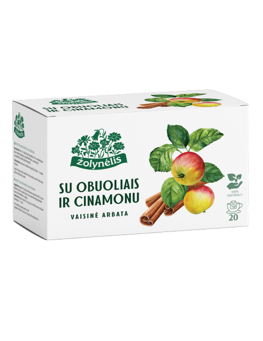 Vaisinė arbata su obuoliais ir cinamonu, Žolynėlis, 20 pakelių