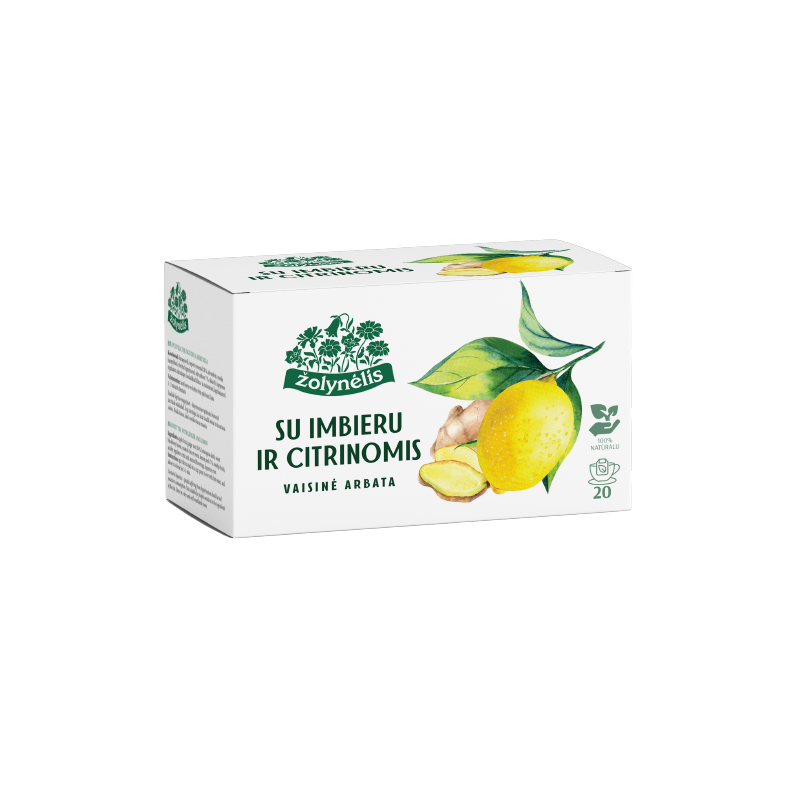 Vaisinė arbata su imbieru ir citrinomis, Žolynėlis, 20 pakelių