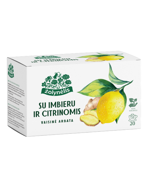 Vaisinė arbata su imbieru ir citrinomis, Žolynėlis, 20 pakelių