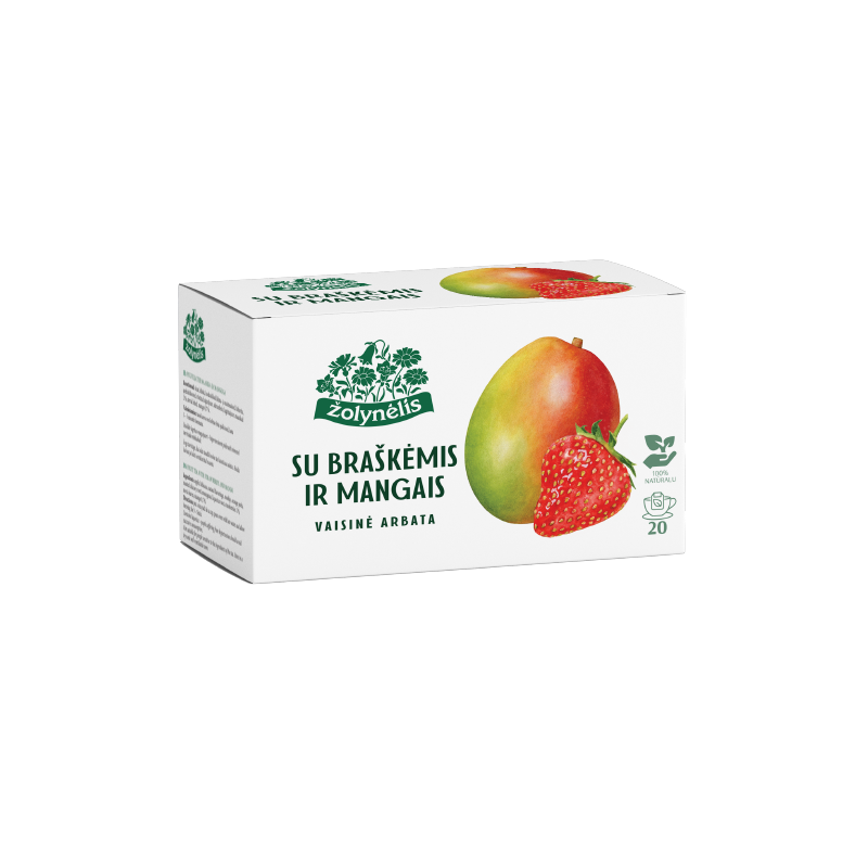 Fruit tea with strawberry and mango, Žolynėlis, 20 tea bags