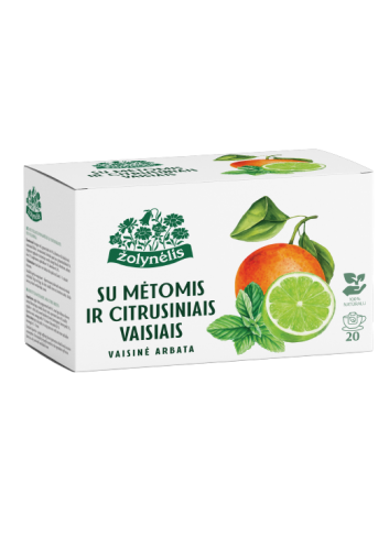 Vaisinė arbata su mėtomis ir citrusiniais vaisiais, Žolynėlis, 20 pakelių