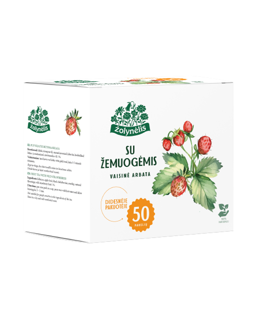 Vaisinė arbata su žemuogėmis, Žolynėlis, 50 pakelių