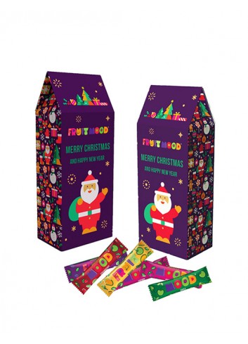 Vaisių-uogų užkandukai dovanų dėžutėje „Stebuklų šalies žiemos namai“, FRUITMOOD, 100g