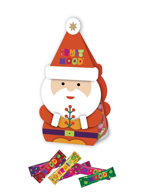 Vaisių-uogų užkandukai dovanų dėžutėje „SANTA“, FRUITMOOD, 90g