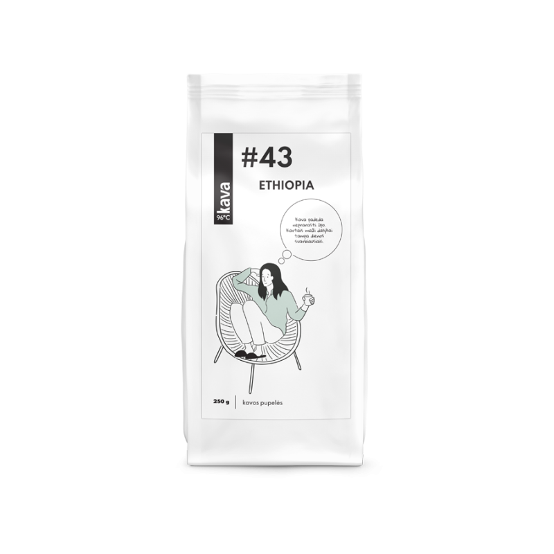 Skrudintos kavos pupelės KAVA96 Nr.43, ETHIOPIA (Yirgacheffe grade 2)