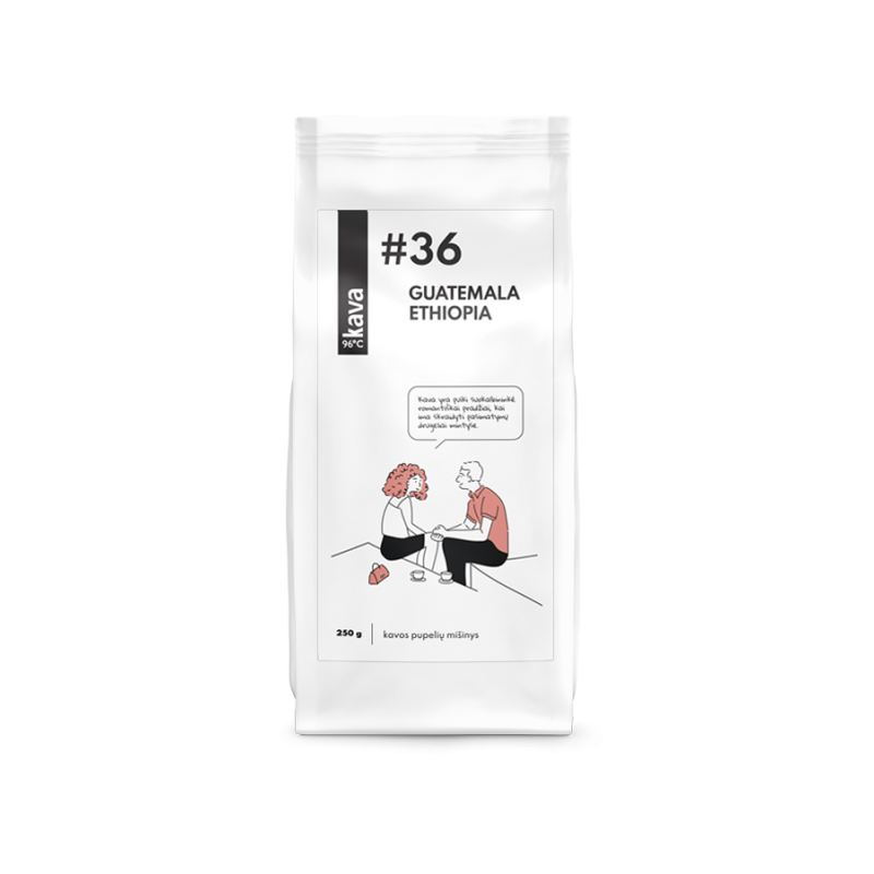 KAVA96 Nr.36 roasted speciality coffee beans, MIX Guatemala, Ethiopia (Yirgacheffe)