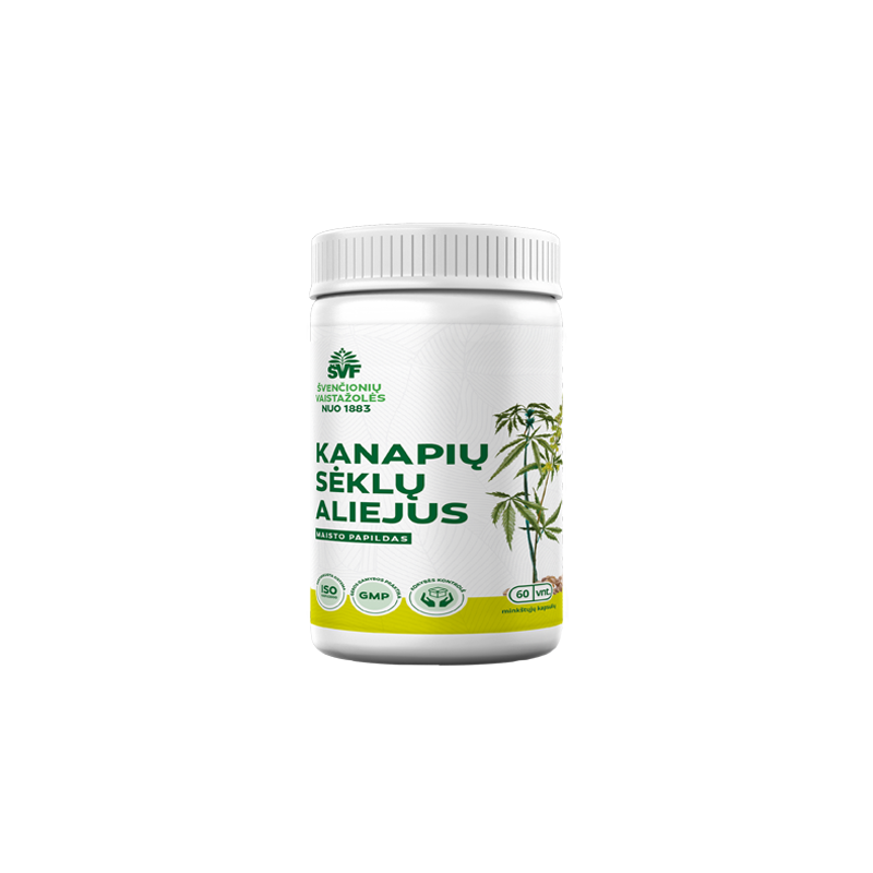 Hemp seed oil, Švenčionių vaistažolės, 60 capsules