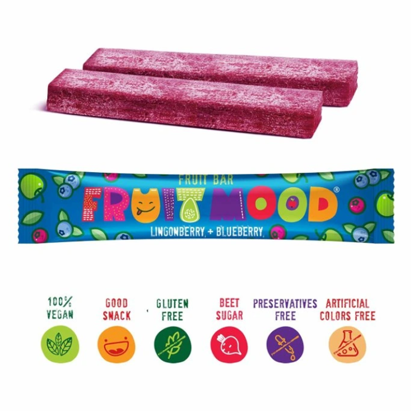 Vaisių batonėliai su spanguolėmis ir mėlynėmis | Fruitmood