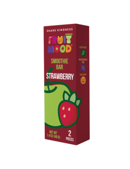 Vaisių batonėliai su braškėmis, FruitMood, (draugų pakuotė), 40 g