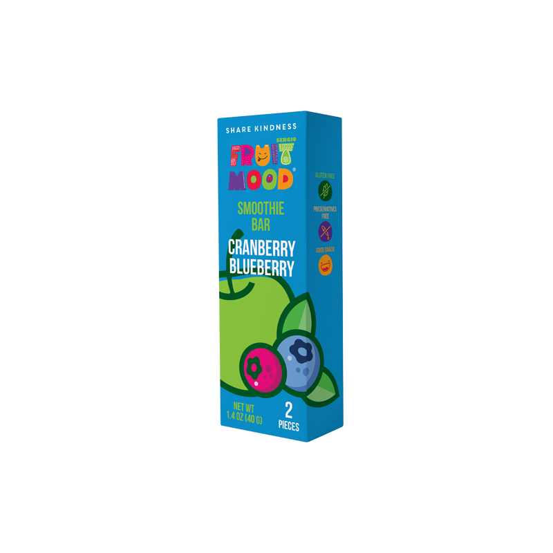 Fruit bars with cranberry and bilberry, FruitMood (sharing pack), 40 g