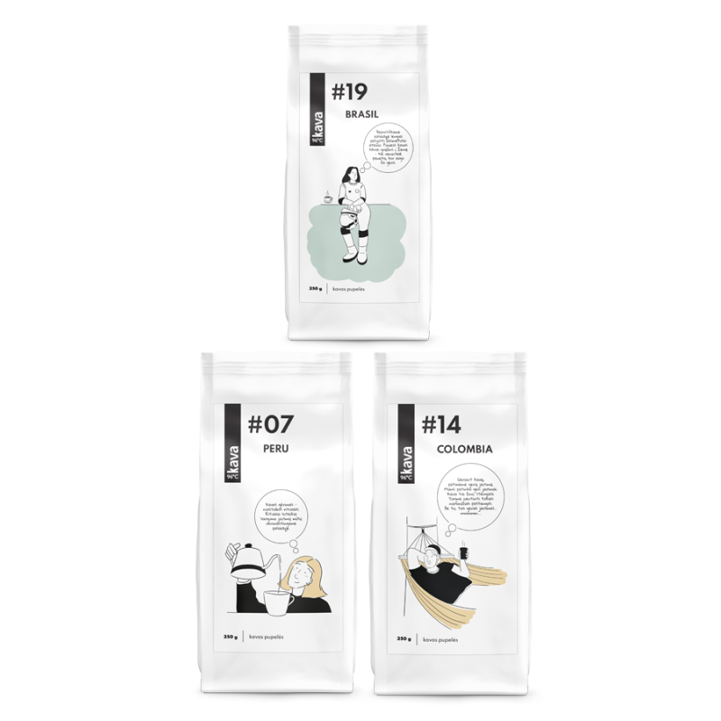 Coffee bean selection South America (3 × 250 g), KAVA96