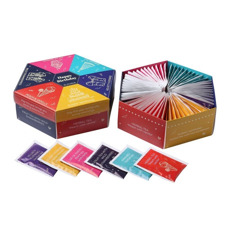 Birthday tea selection, Acorus, 60 tea bags, 6 flavours