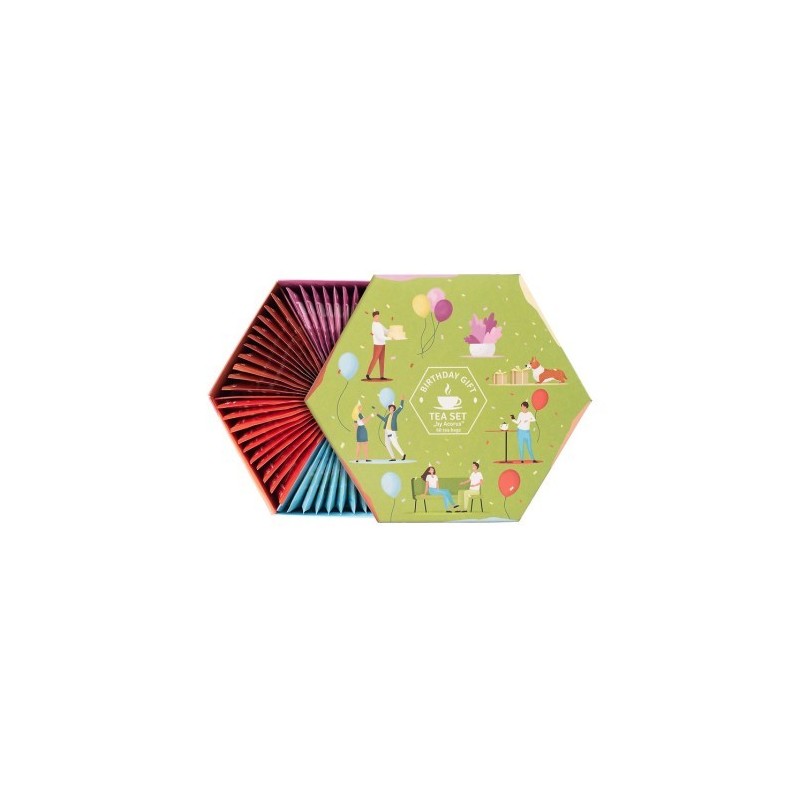 Birthday gift tea selection, Acorus, 60 tea bags, 6 flavours