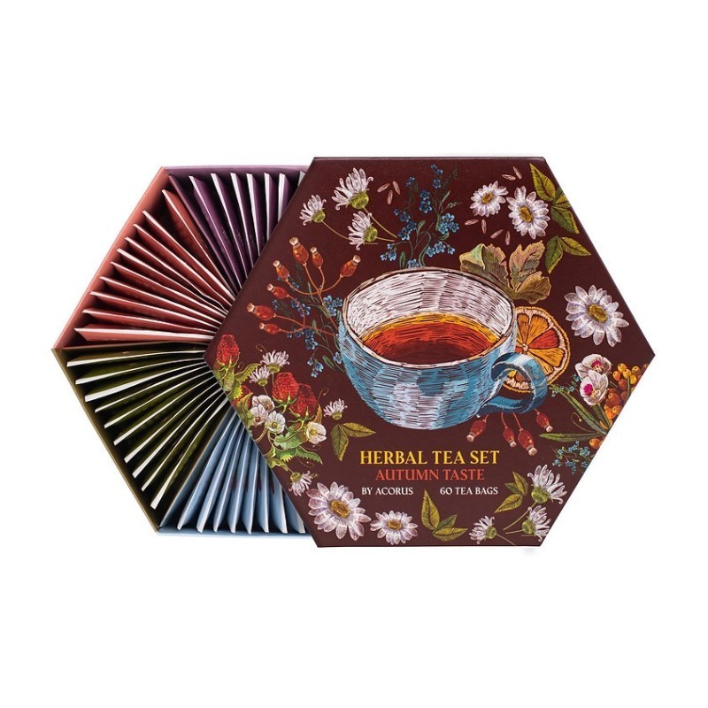 Autumn flavours tea selection, Acorus, 60 tea bags, 6 flavours