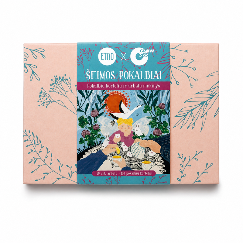 Family conversations and tea set, ETNO x Grow365, 50 tea bags, 100 cards