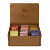 Natural herbal tea and honey set, ETNO, wooden box, 60 tea bags, 5 flavours